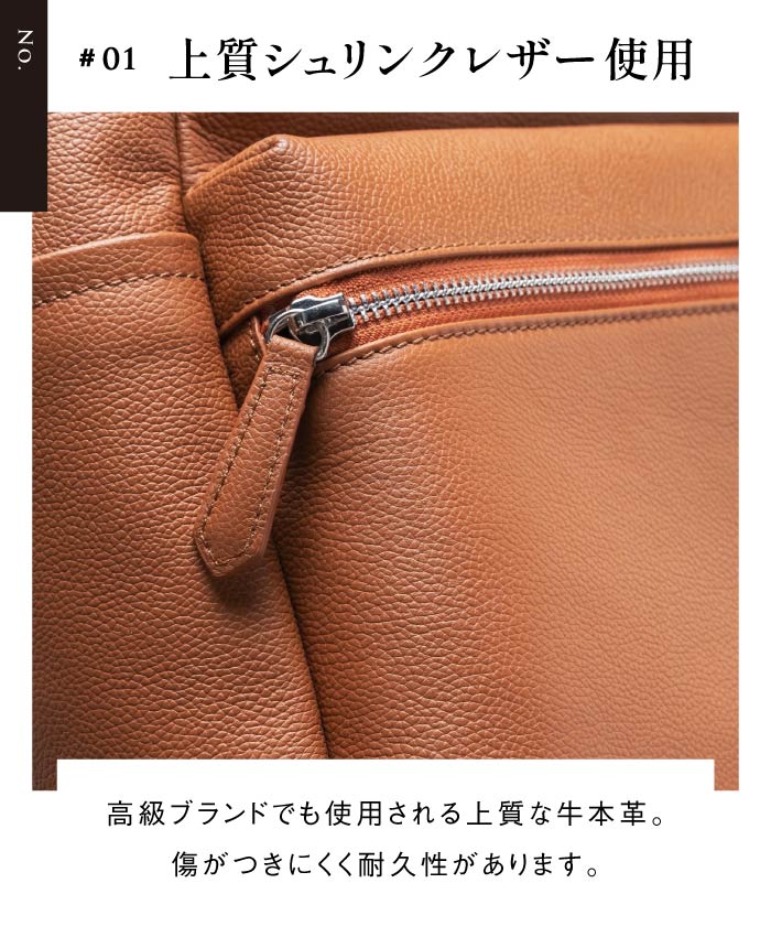MURA Shrink Leather Double Zipper Backpack