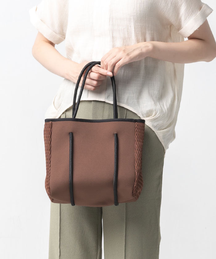 MURA ネオプレン メッシュ ミニ トートバッグ,ダークブラウン