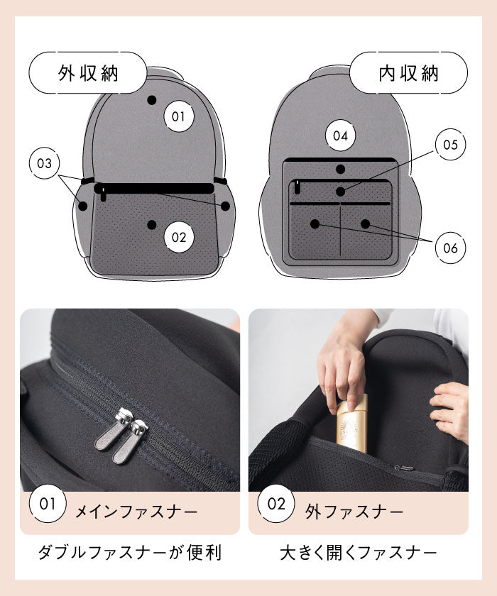 MURA リュック ネオプレーン レディース サコッシュ マザーズバッグ