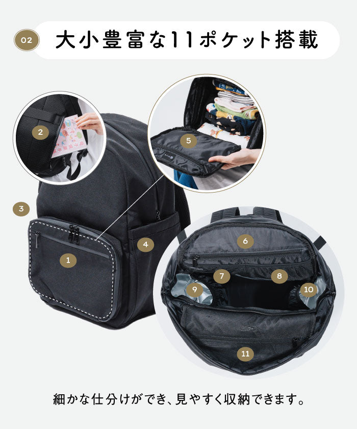 MURA R-PET 撥水 抗菌 サステナブル 2層式 マザーズバッグ