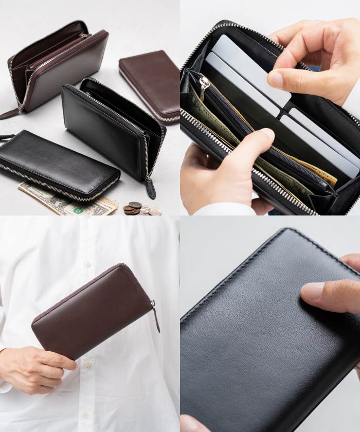 MURA ゴートレザー YKK ラウンドファスナー 長財布
