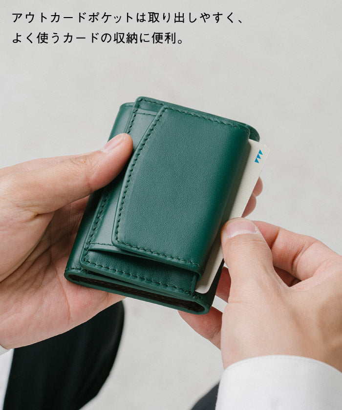 MURA ムラ イタリアンレザー スキミング防止機能付き 三つ折り財布