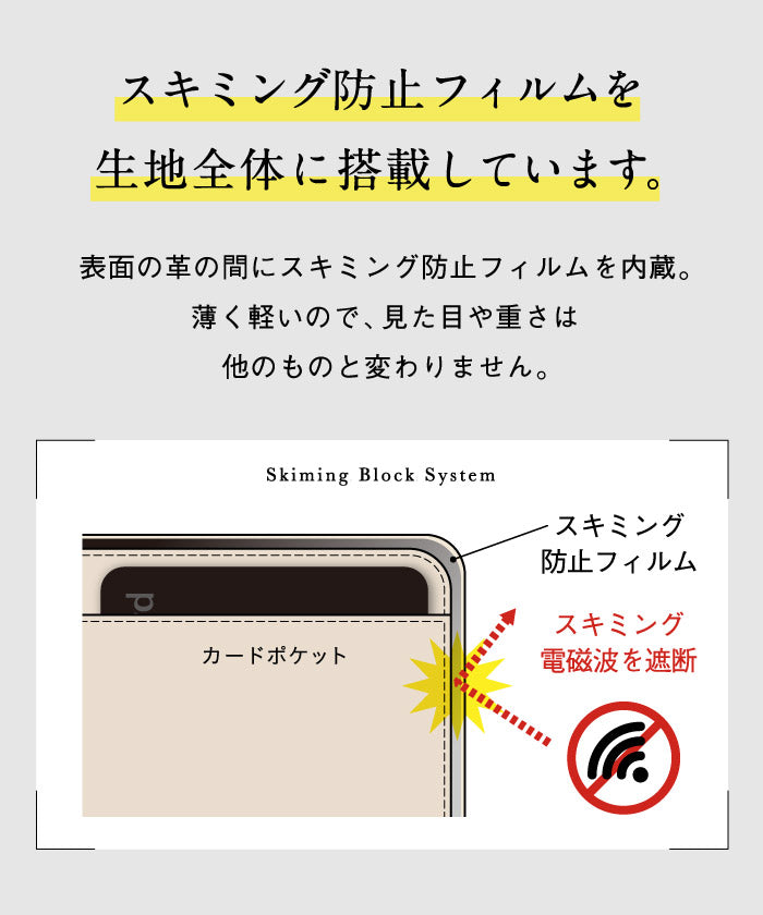 MURA ムラ イタリアンレザー スキミング防止機能付き 三つ折り財布