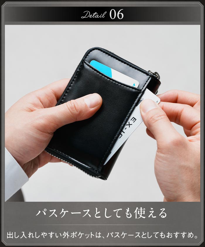 MURA コインケース 本革 メンズ ファスナー 小銭入れ カーボン コードバン調