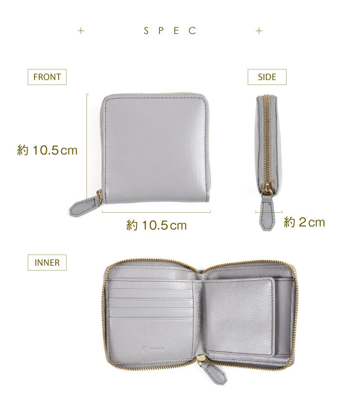 MURA 二つ折り財布 ファスナー 本革 やぎ革 レザー レディース 財布