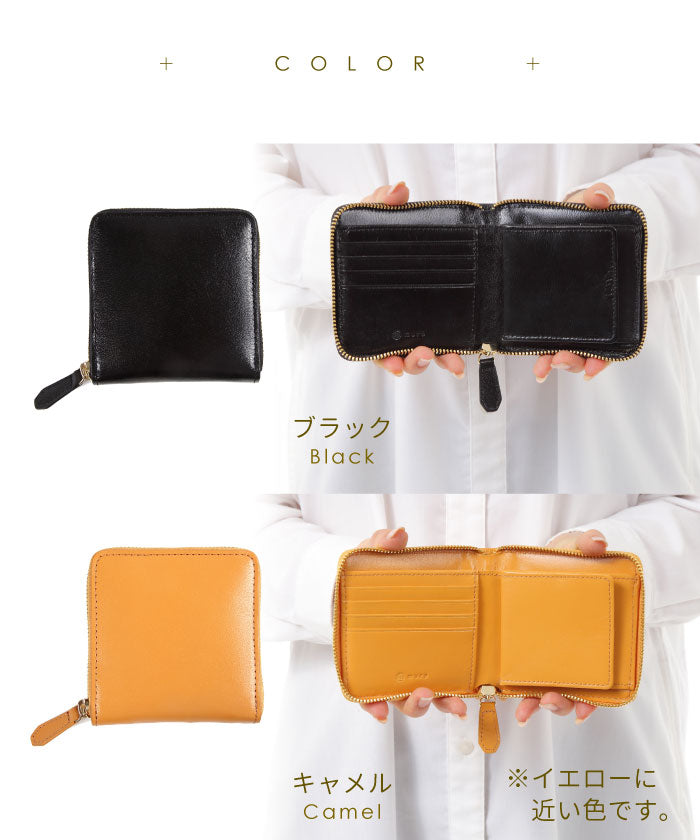 MURA 二つ折り財布 ファスナー 本革 やぎ革 レザー レディース 財布