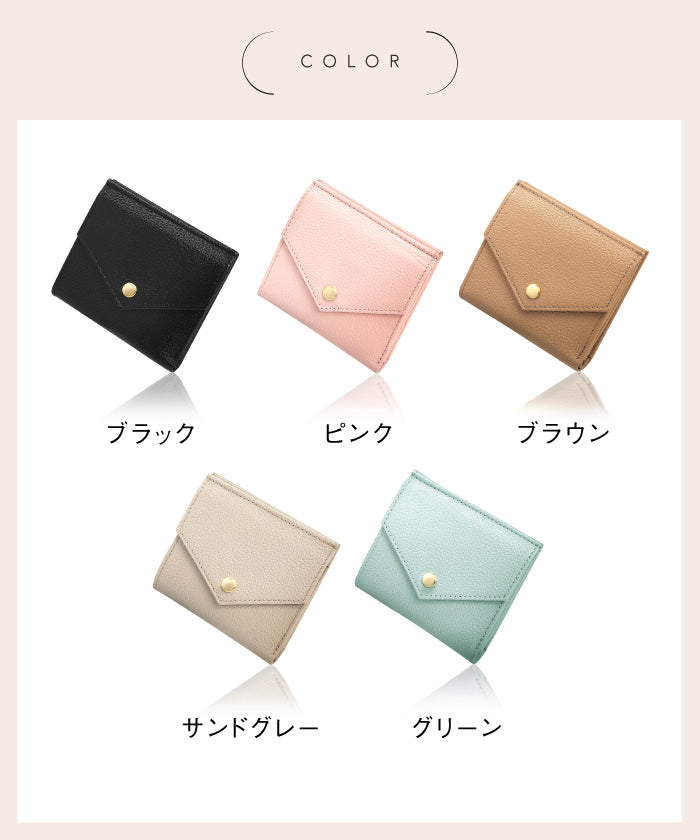 ムラ MURA MURA ゴートシュリンクレザー スキミング防止 スナップボタン 二つ折り財布 （ピンク） ピンク