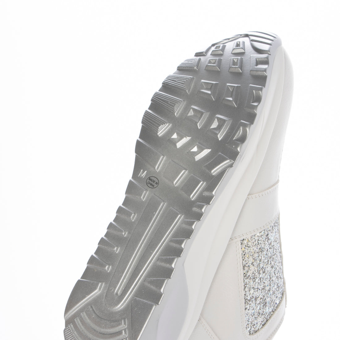 MUUM Glitter Lace-Up Side Zipper In-Heel Sneakers