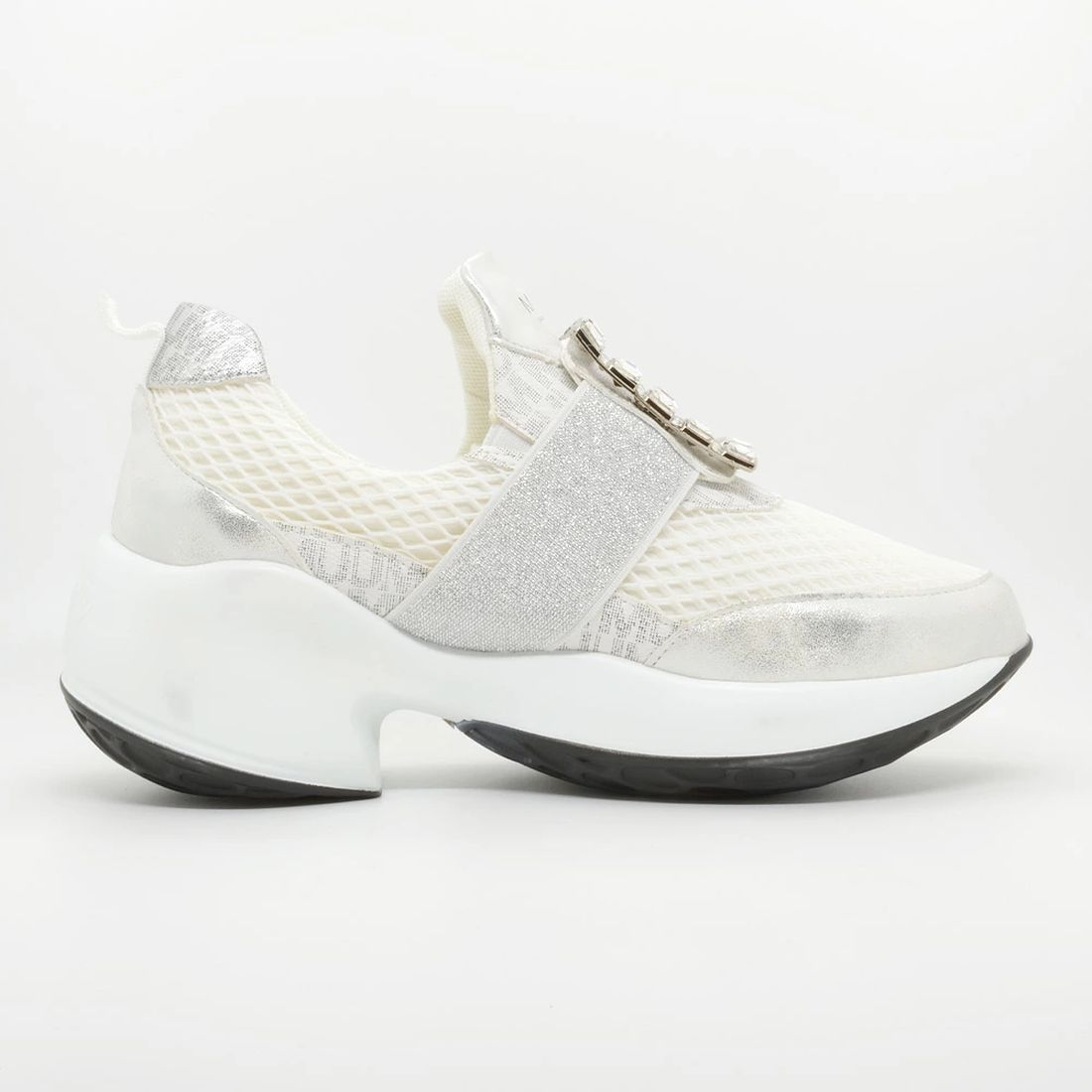 MUUM Sneakers for Women Square Bijou MUUM 3750 BL SV SQUARE BIJIU SNEAKER Thick Sole Chunky Heel