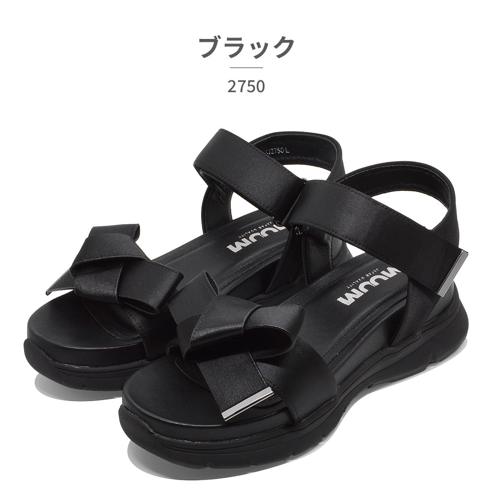 ムーム MUUM サンダル レディース 2750 ムーム 厚底 スポーツサンダル スポサン （ブラック） ブラック
