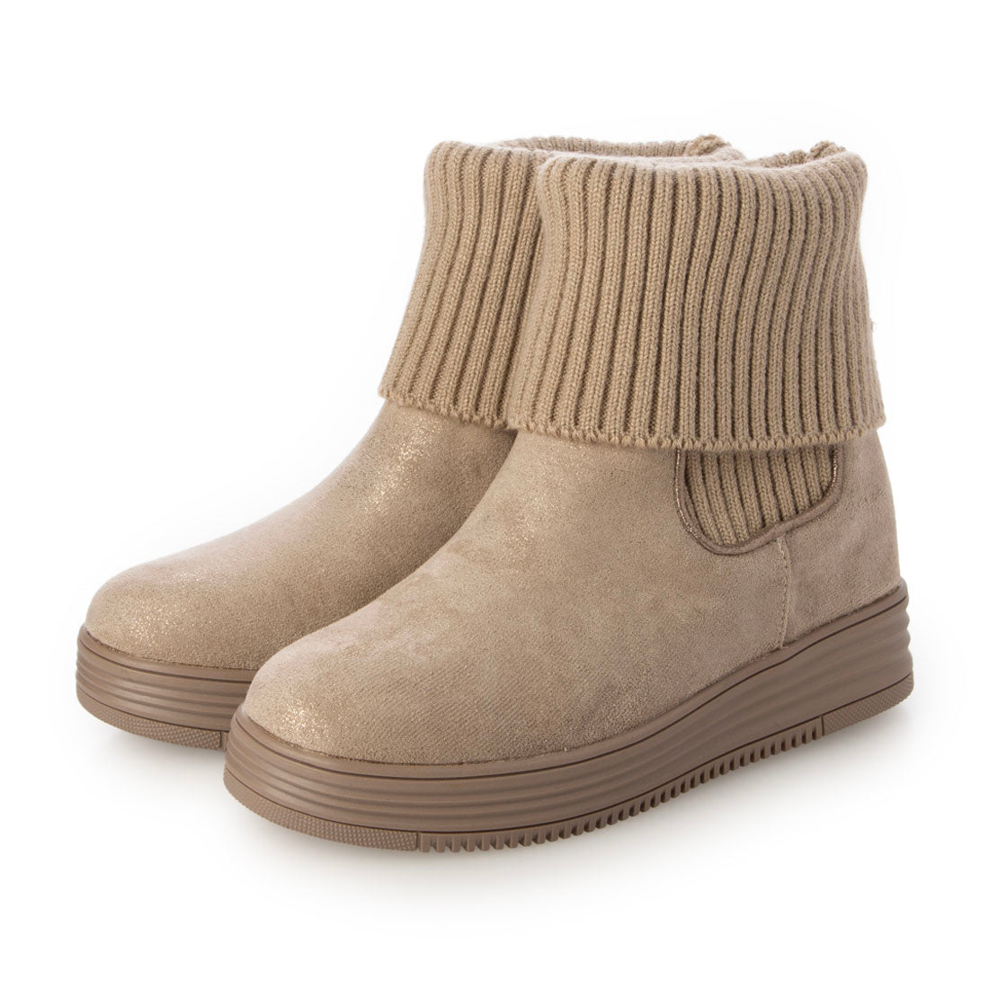 ムーム MUUM サイドリブニットインヒールショートブーツ （BGS） BGS