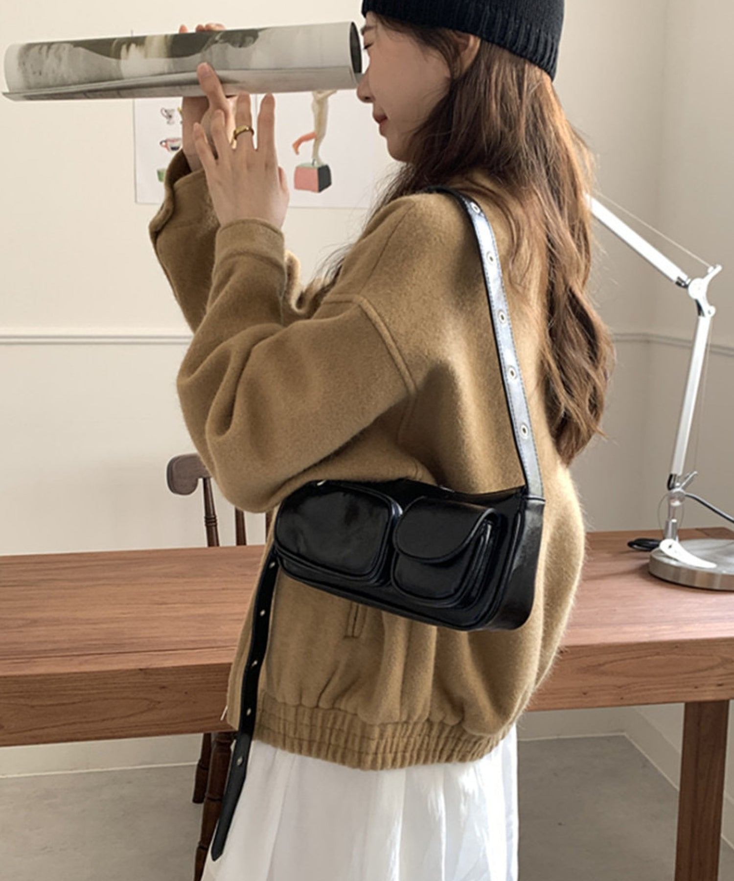 ShopNikoNiko Double Pocket Belt Shoulder One Handle Bag