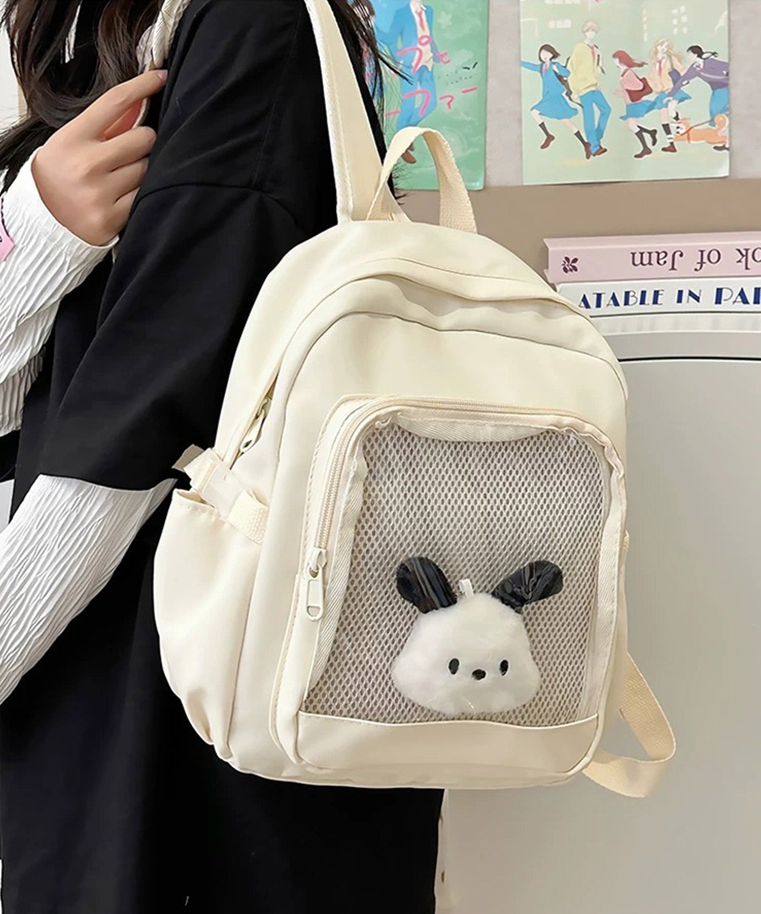 ショップニコニコ ShopNikoNiko クリアポケット付き 推し活 ミニリュックサック スクールバッグ オタ活 推し活リュック 痛バッグ 痛リュック ライブ参戦 鞄