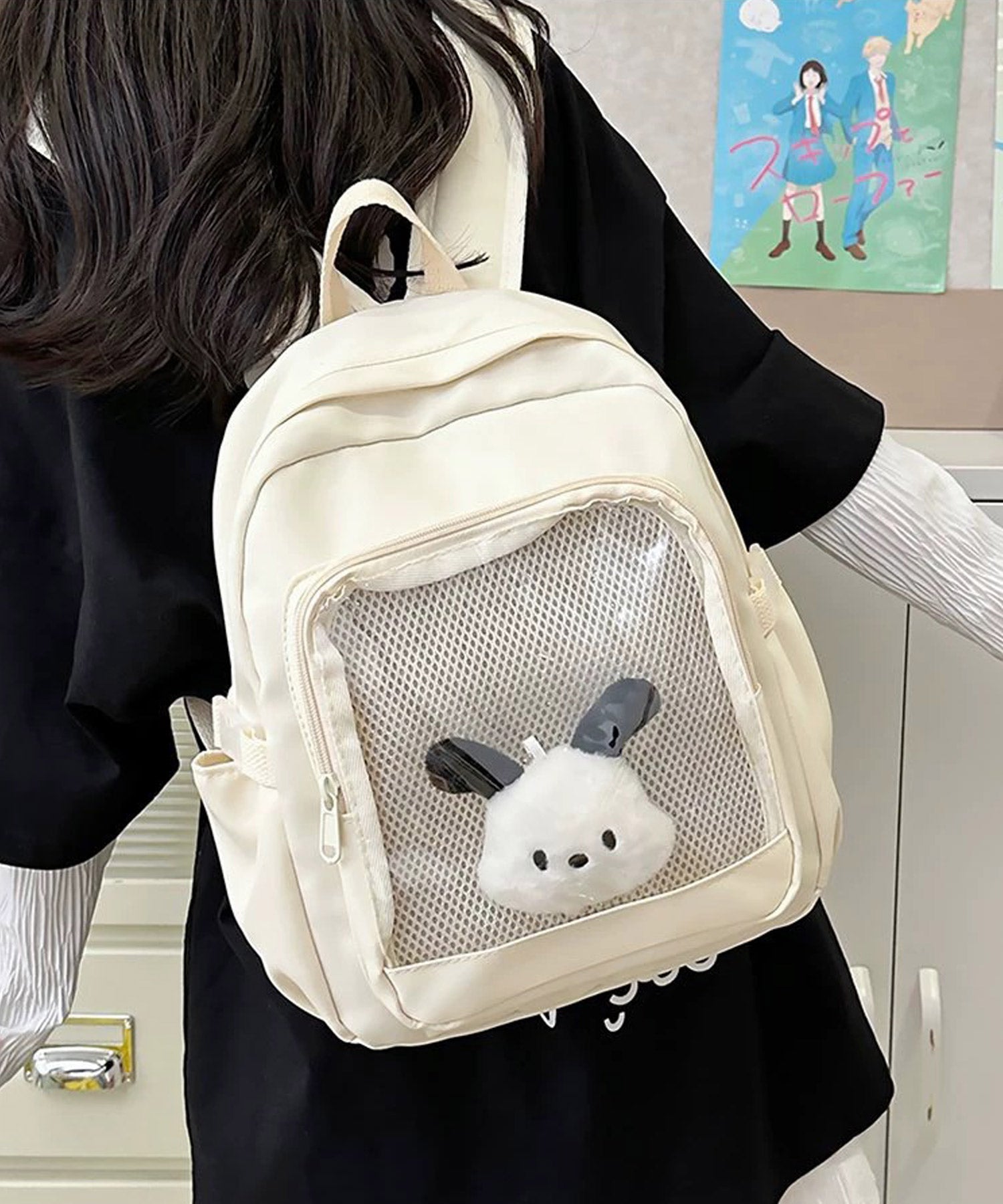 ショップニコニコ ShopNikoNiko クリアポケット付き 推し活 ミニリュックサック スクールバッグ オタ活 推し活リュック 痛バッグ 痛リュック ライブ参戦 鞄