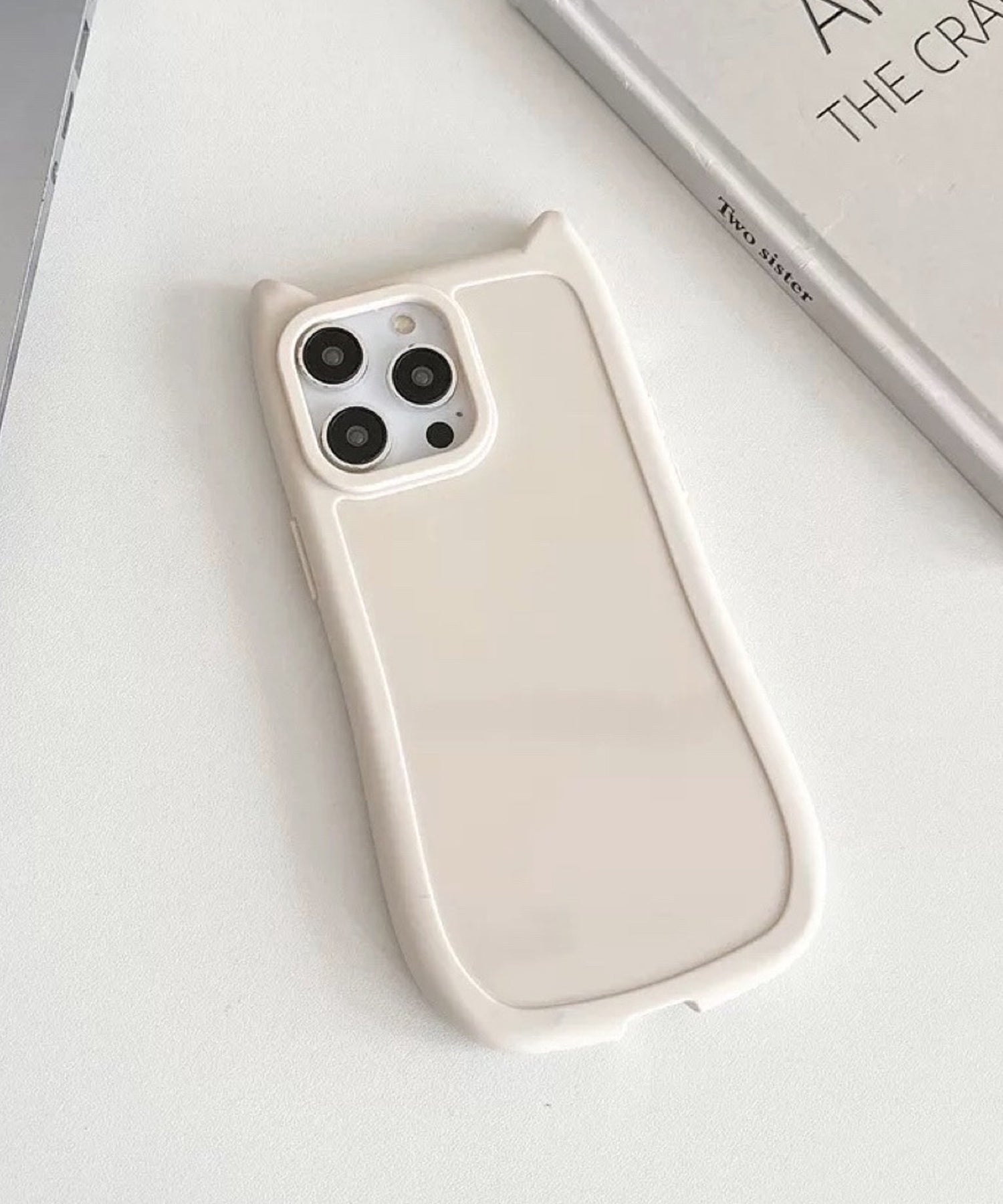 ショップニコニコ ShopNikoNiko 猫耳 マットフレーム スマホケース ma 【即納】iPhoneケース iPhoneカバー 12 13 14 15 16 ソフトケース 韓国スマホケース ネコ耳 ねこ耳 （ホワイト） ホワイト