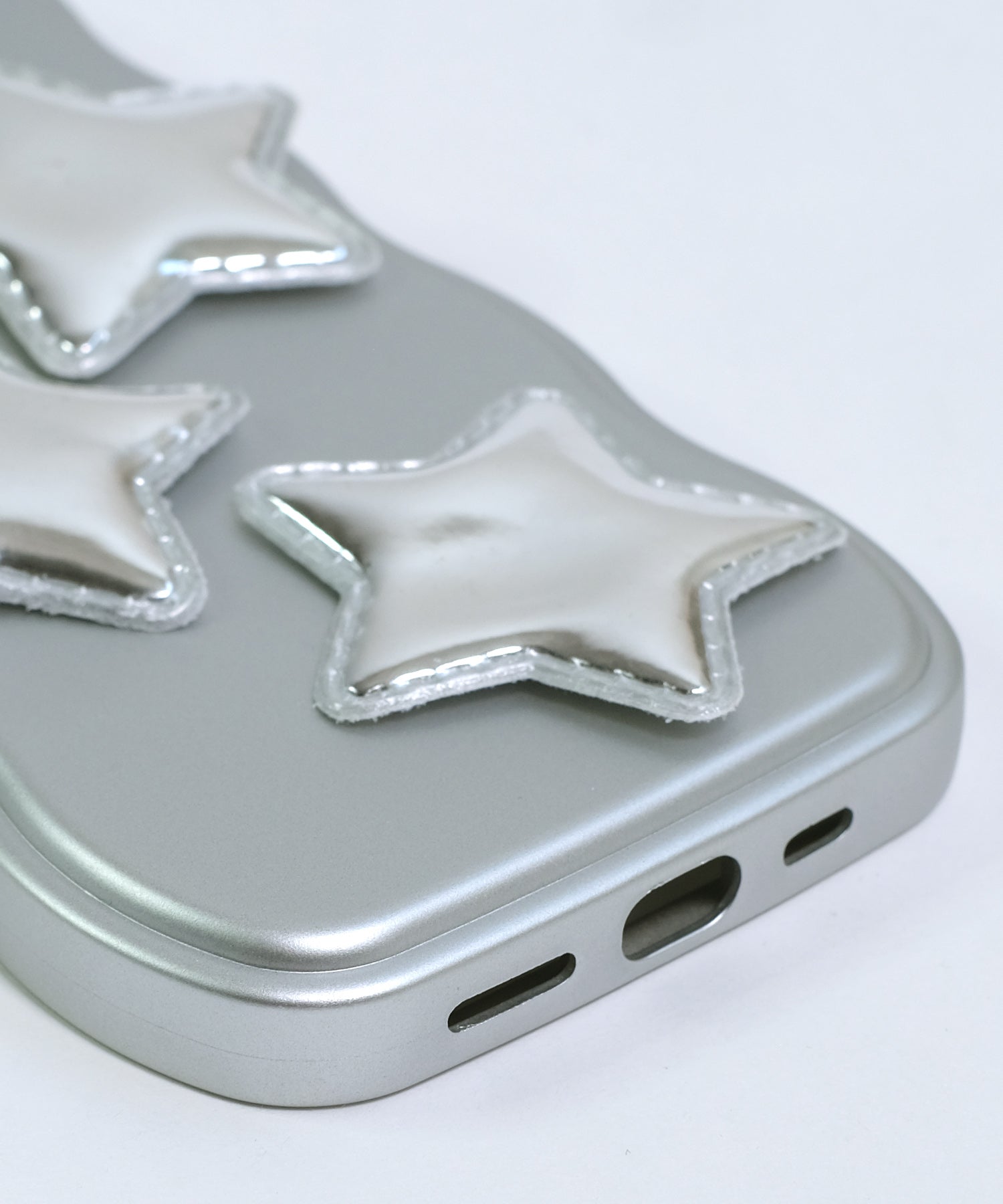 ショップニコニコ ShopNikoNiko メタリックシルバースター ウェーブ スマホケース ma 【即納】スマホカバー iPhoneカバー TPU ソフトケース スターデザイン 星デザイン ぷっくり ウェーブ （シルバー） シルバー
