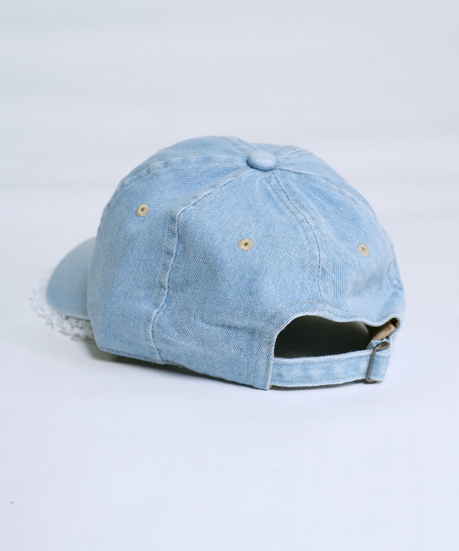 ショップニコニコ ShopNikoNiko パールリボン レース デニムキャップ【即納】キャップ 帽子 リボン フェイクパール フェイクパールリボン 韓国カジュアル 韓国ガーリー フレンチガーリー 調節可