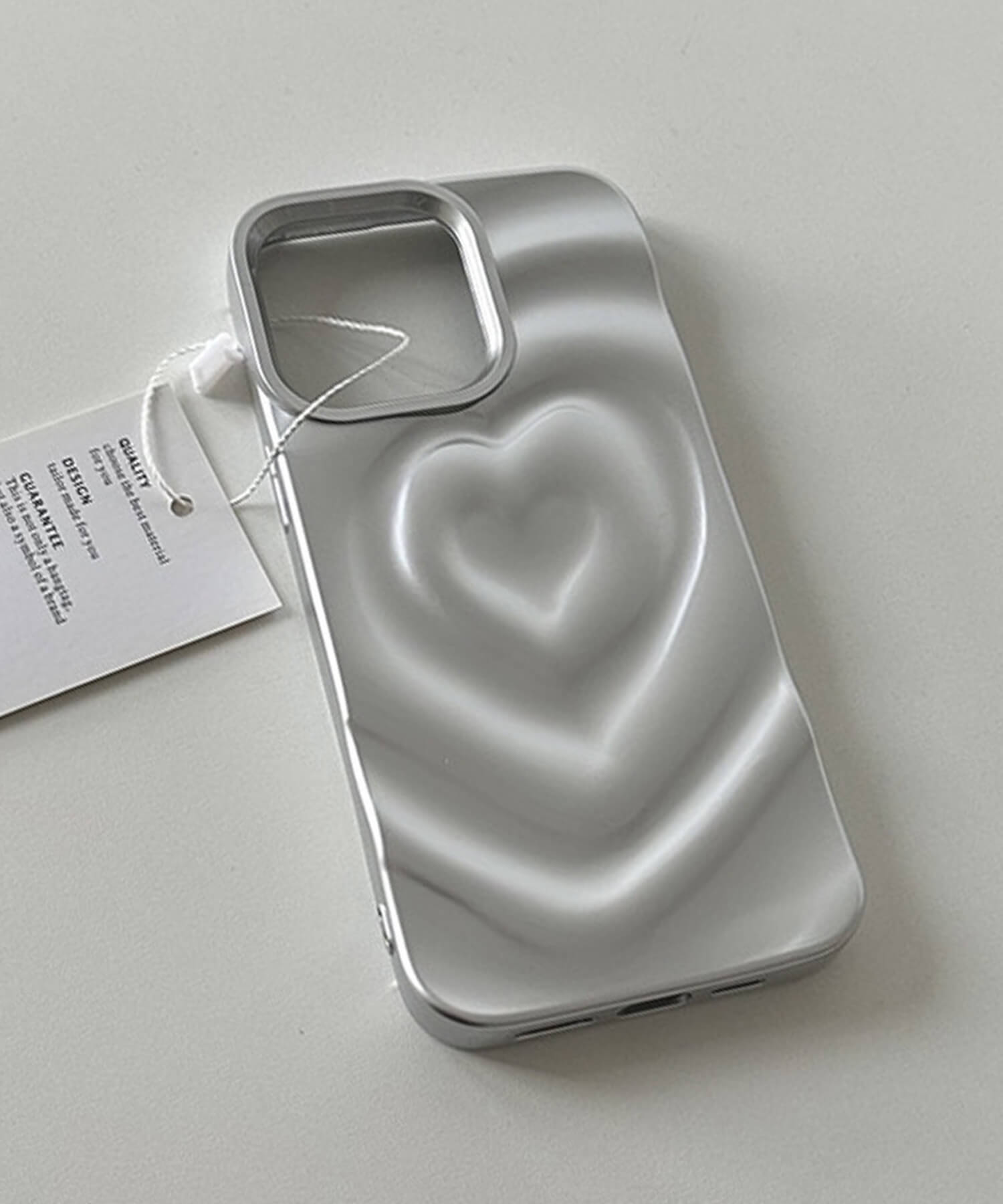 ショップニコニコ ShopNikoNiko シルバーハート ぷっくり スマホケース  ma 【即納】 iPhoneケース スマホカバー アイフォン ハート ウェーブ 立体 3D 凹凸 うねうね シリコン  （シルバー） シルバー