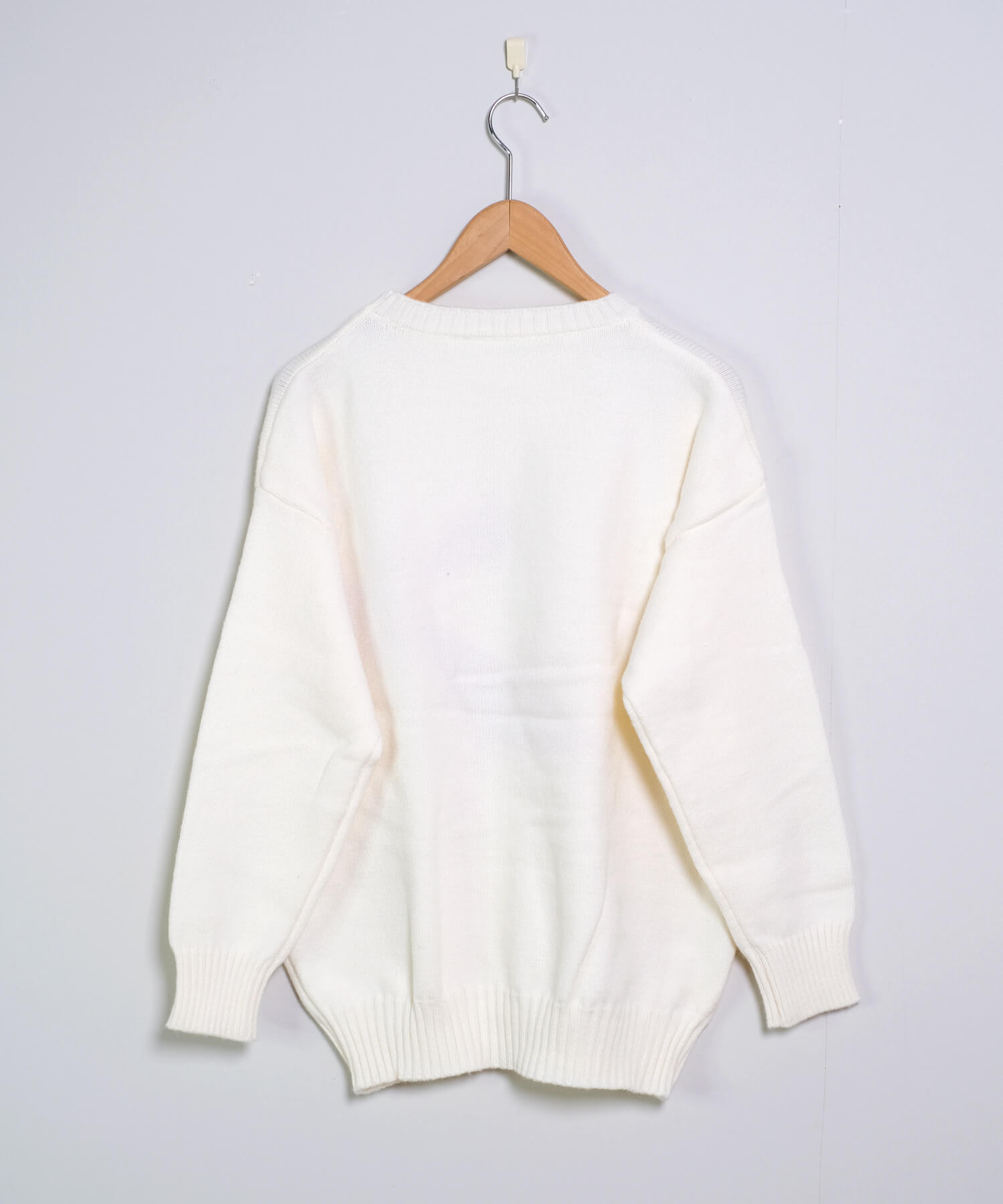 ShopNikoNiko Ribbon Oversized Knit Pullover 【Immediate Delivery】 Korean Casual Girly Spring Autumn Winter Sweater Long Sleeve Loose Fit Ribbon Motif Front Ribbon