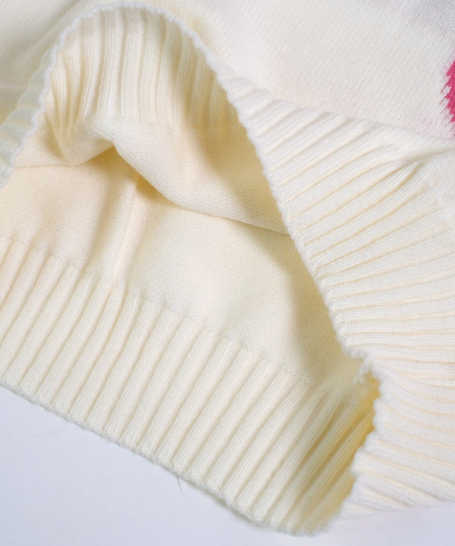 ShopNikoNiko Ribbon Oversized Knit Pullover 【Immediate Delivery】 Korean Casual Girly Spring Autumn Winter Sweater Long Sleeve Loose Fit Ribbon Motif Front Ribbon
