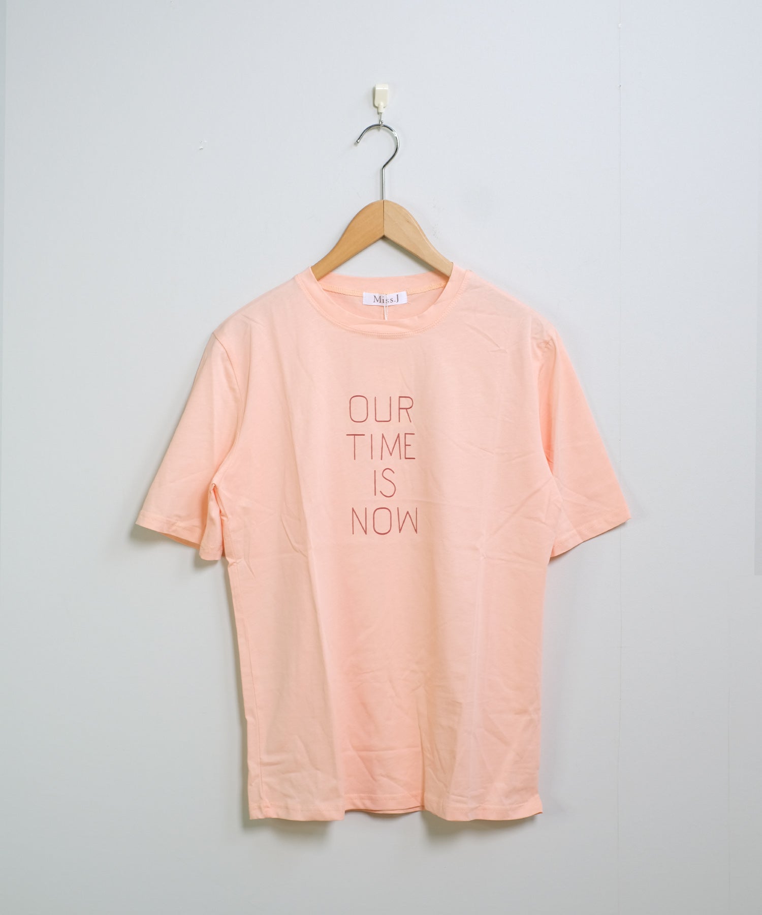 ショップニコニコ ShopNikoNiko ロゴプリント パステルカラー 半袖Tシャツ ma 【即納】韓国カジュアル 韓国ガーリー  春 夏 秋 ベーシックTシャツ クルーネック ロゴプリント ロゴT ロゴTシャツ （ピンク） ピンク