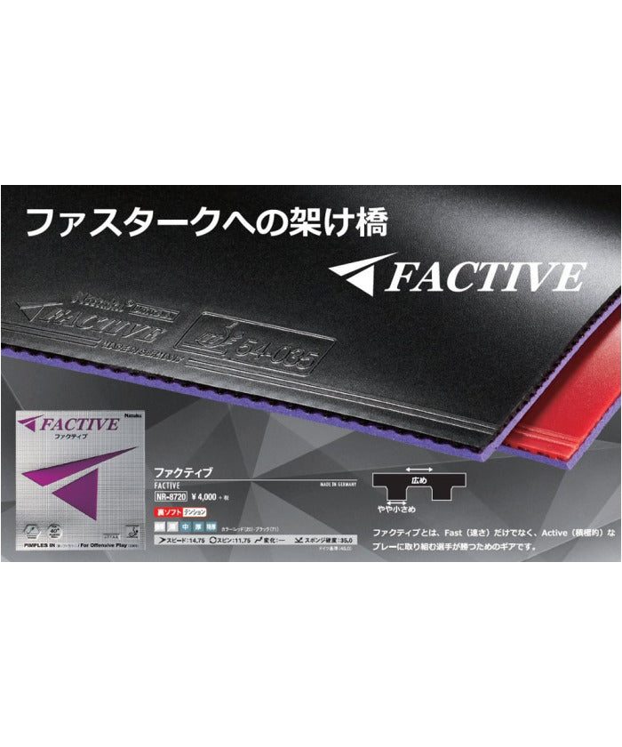 Nittaku Nittaku Nittaku Nittaku Table Tennis Factive Inverted Soft Rubber Inverted Rubber Offensive Tension Type