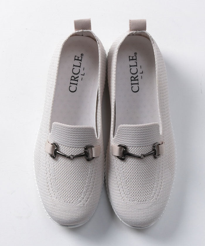 North Date 【CIRCLE】 Lightweight, excellent flexibility! Knit bit moccasin