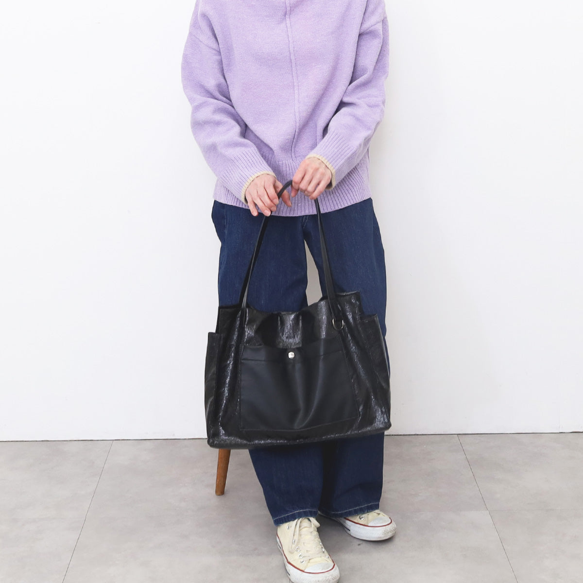 Nananoel lia Metallic Pocket Square Tote Bag / A4 Compatible