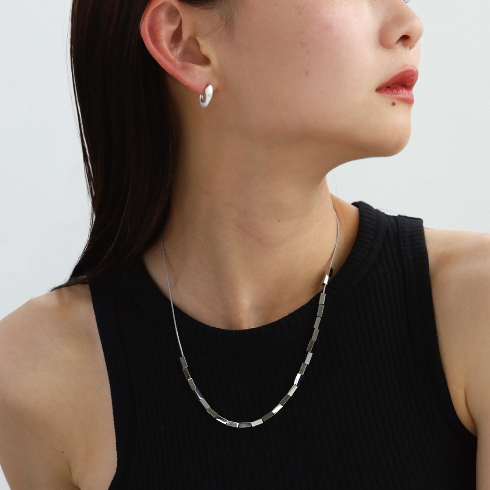 ノエルマーケット Noelmarket ピアス 金属アレルギー対応 s925 小ぶり つけっぱなし 18kコーティング シンプル フープピアス （艶あり：シルバー） 艶あり：シルバー