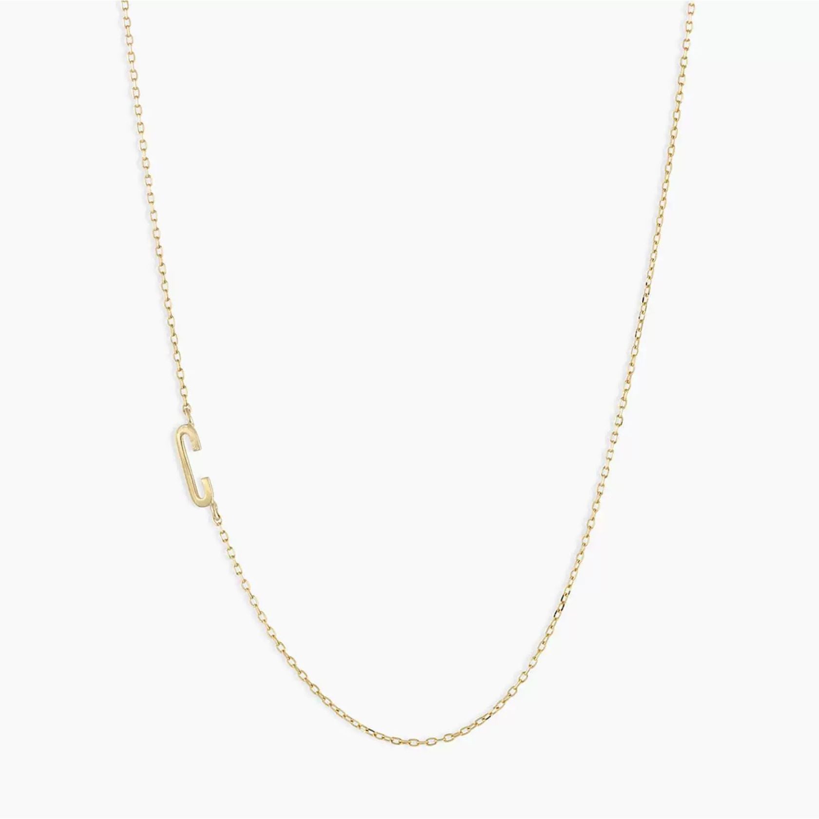 ノエルマーケット Noelmarket シンプルに、特別を纏う イニシャルネックレス 金属アレルギー対応 （C） C