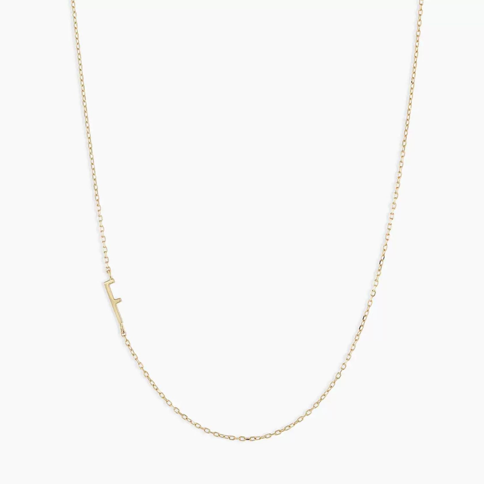 ノエルマーケット Noelmarket シンプルに、特別を纏う イニシャルネックレス 金属アレルギー対応 （F） F