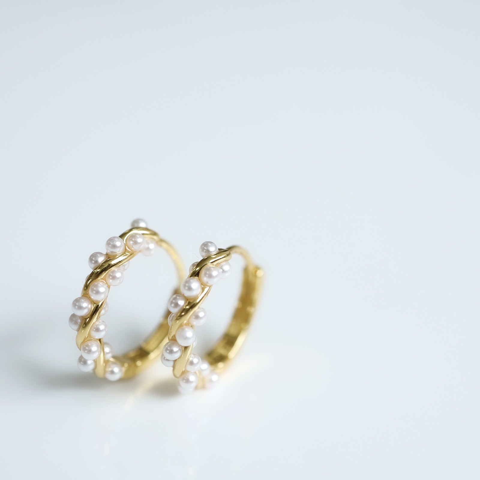 Noelmarket Earrings, Hypoallergenic, Hoop Earrings, Permanent, Pearl, 18k, Party, Women, Adults, Girlfriend, Birthday, Gift