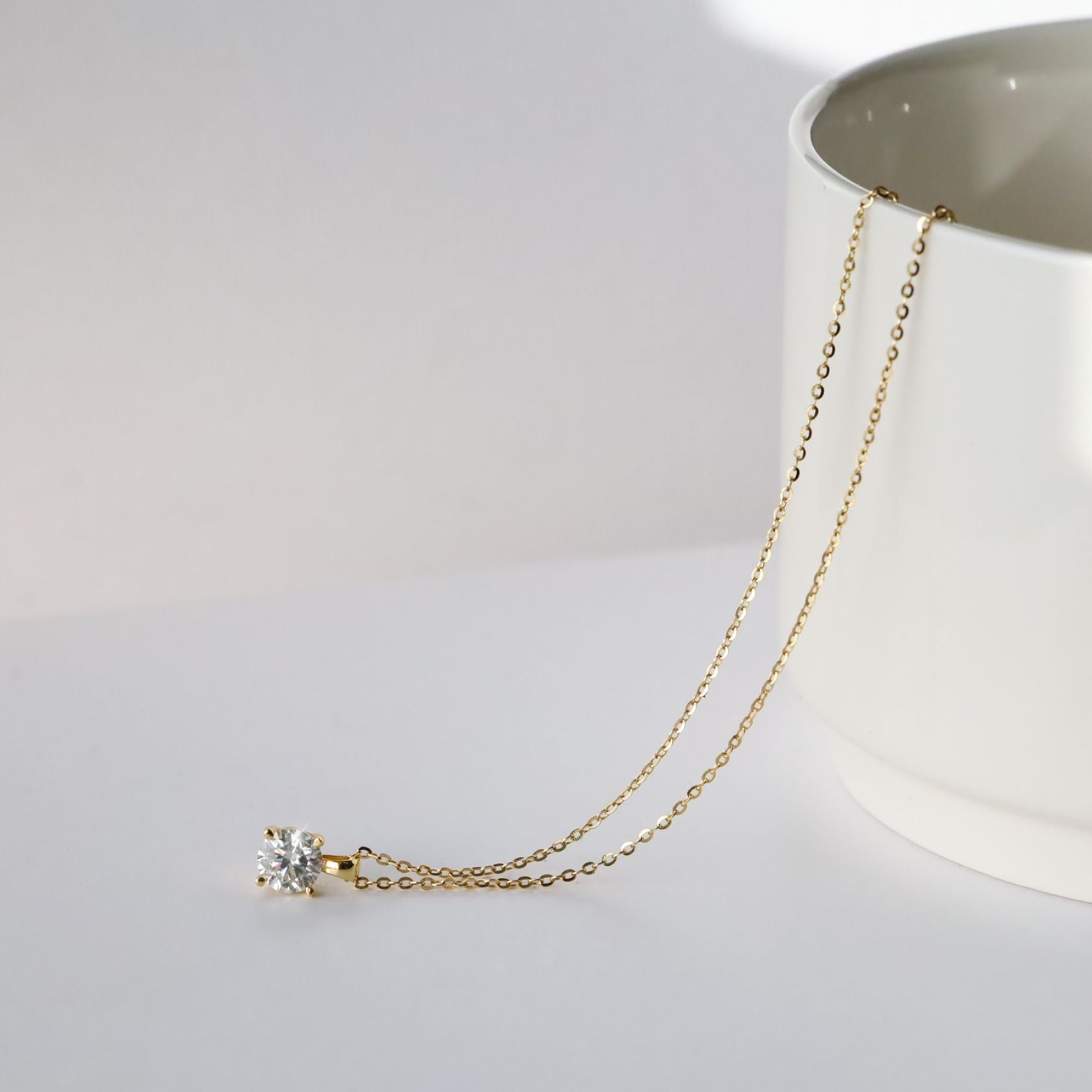 ノエルマーケット Noelmarket 永遠を、ひと粒に。モアサナイト ネックレス シルバー925製 小豆チェーン 金属アレルギー対応 （シルバー） シルバー