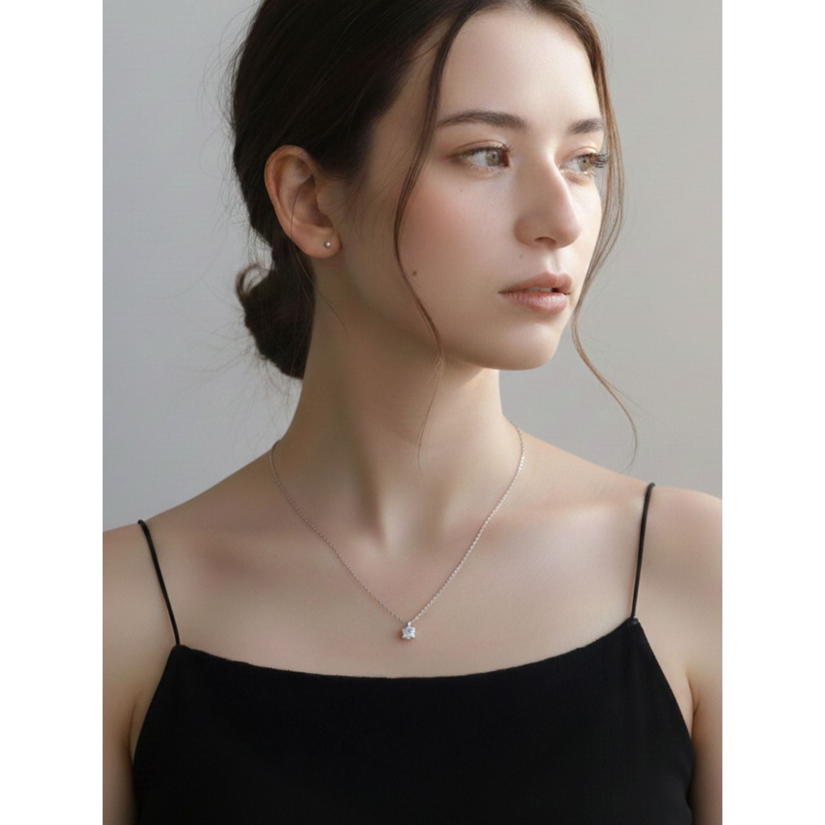 ノエルマーケット Noelmarket 永遠を、ひと粒に。モアサナイト ネックレス シルバー925製 小豆チェーン 金属アレルギー対応 （シルバー） シルバー