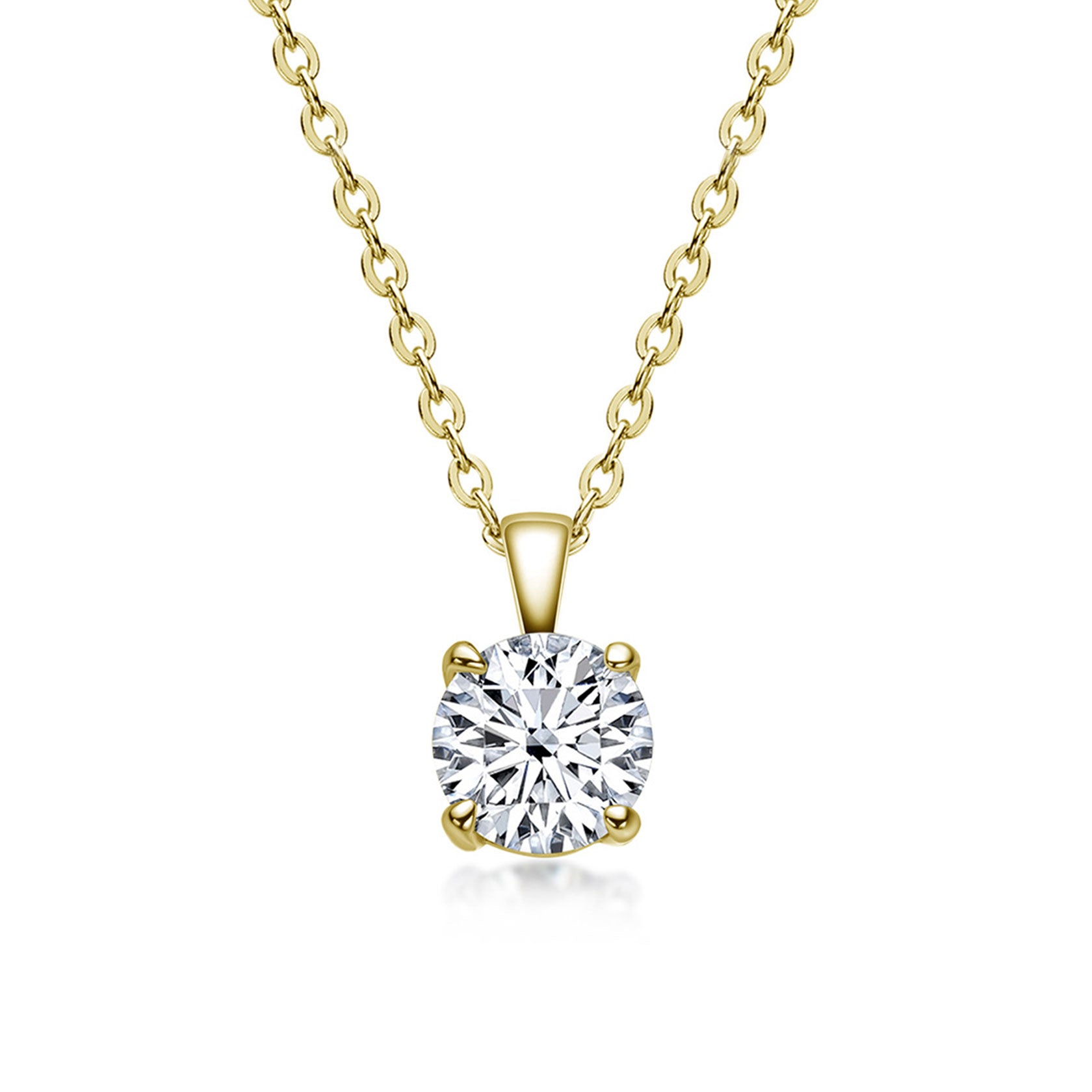 ノエルマーケット Noelmarket 永遠を、ひと粒に。モアサナイト ネックレス シルバー925製 小豆チェーン 金属アレルギー対応 （ゴールド） ゴールド
