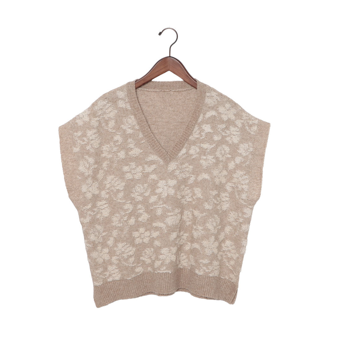ナチュアンドダイアリー Nachu & Diary フラワージャガードニットベスト （BEIGE） BEIGE