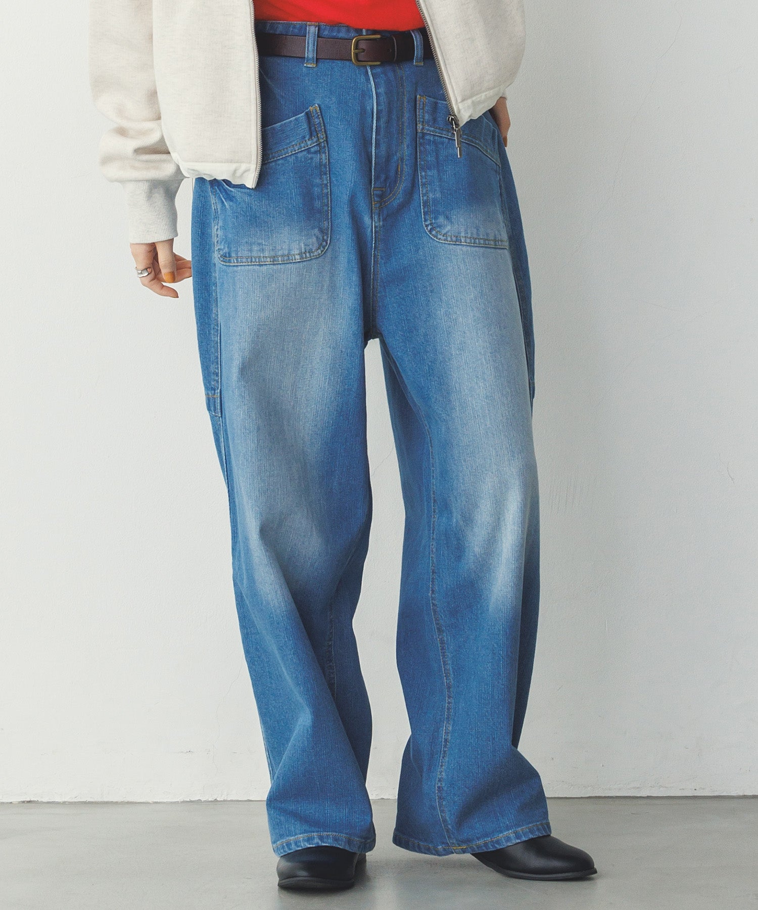 ノイア Noia ストレッチデニム ワークパンツ （ブルー） ブルー