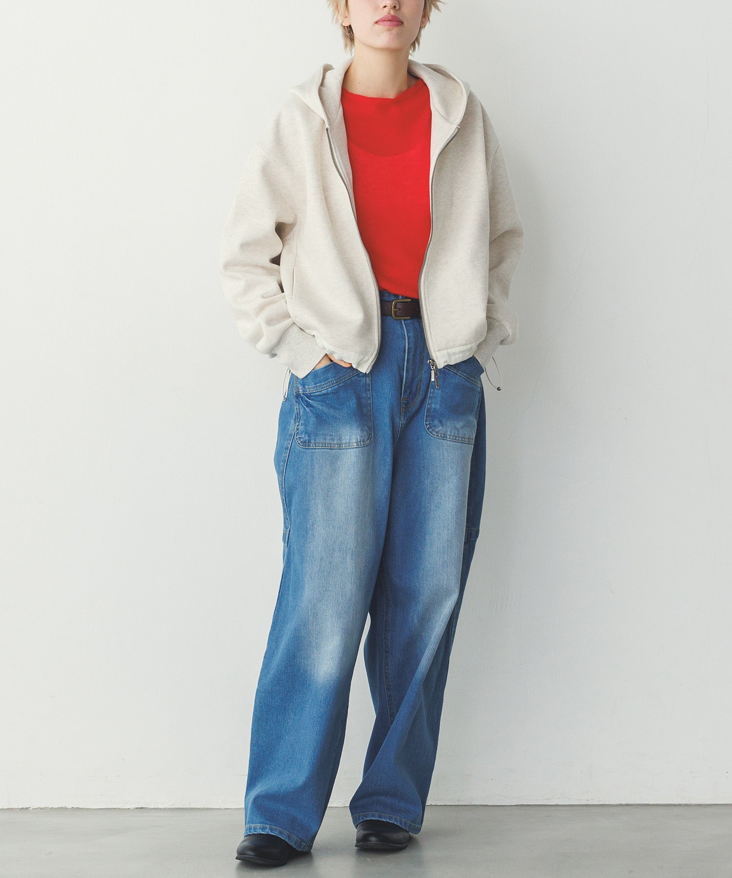 ノイア Noia ストレッチデニム ワークパンツ （ブルー） ブルー