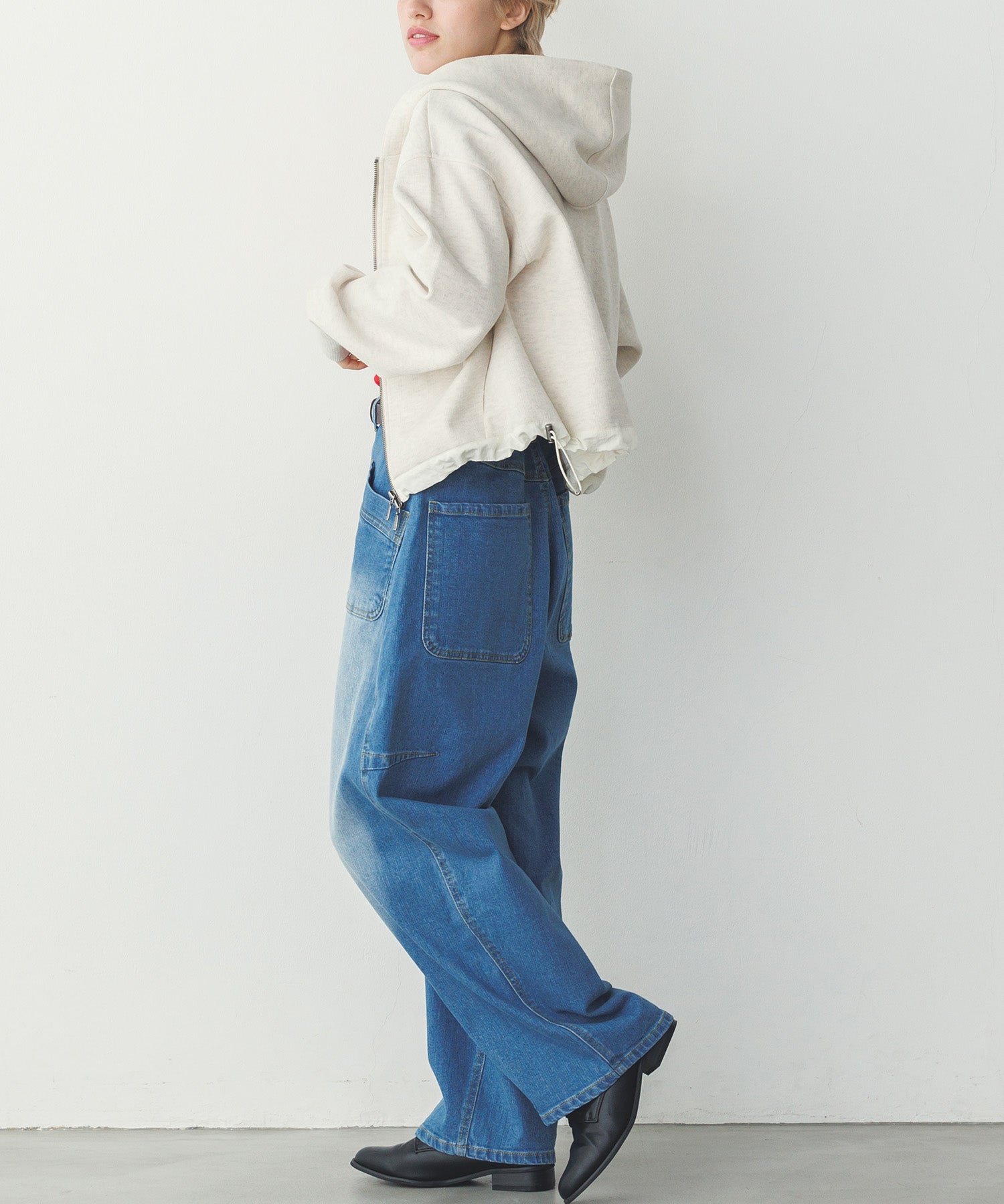 ノイア Noia ストレッチデニム ワークパンツ （ブルー） ブルー