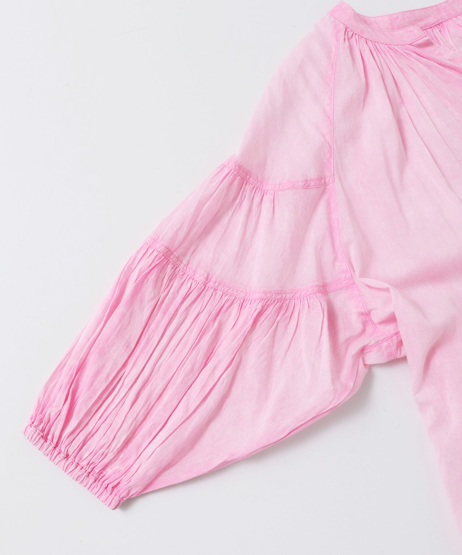 ノイア Noia コットンボイル 七分袖 ボリュームスリーブ シャツワンピース （グレイッシュブルー） グレイッシュブルー