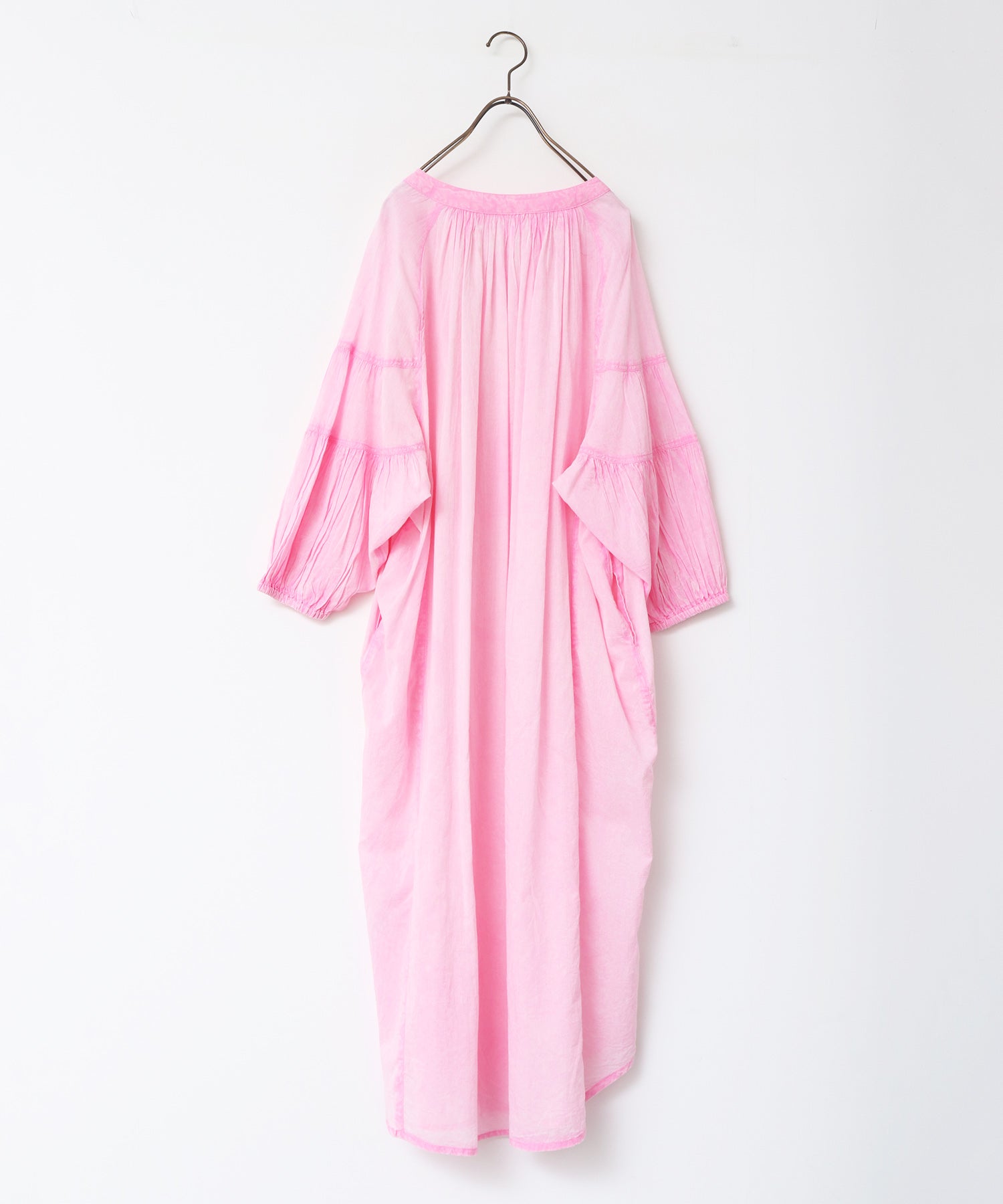 ノイア Noia コットンボイル 七分袖 ボリュームスリーブ シャツワンピース （グレイッシュブルー） グレイッシュブルー