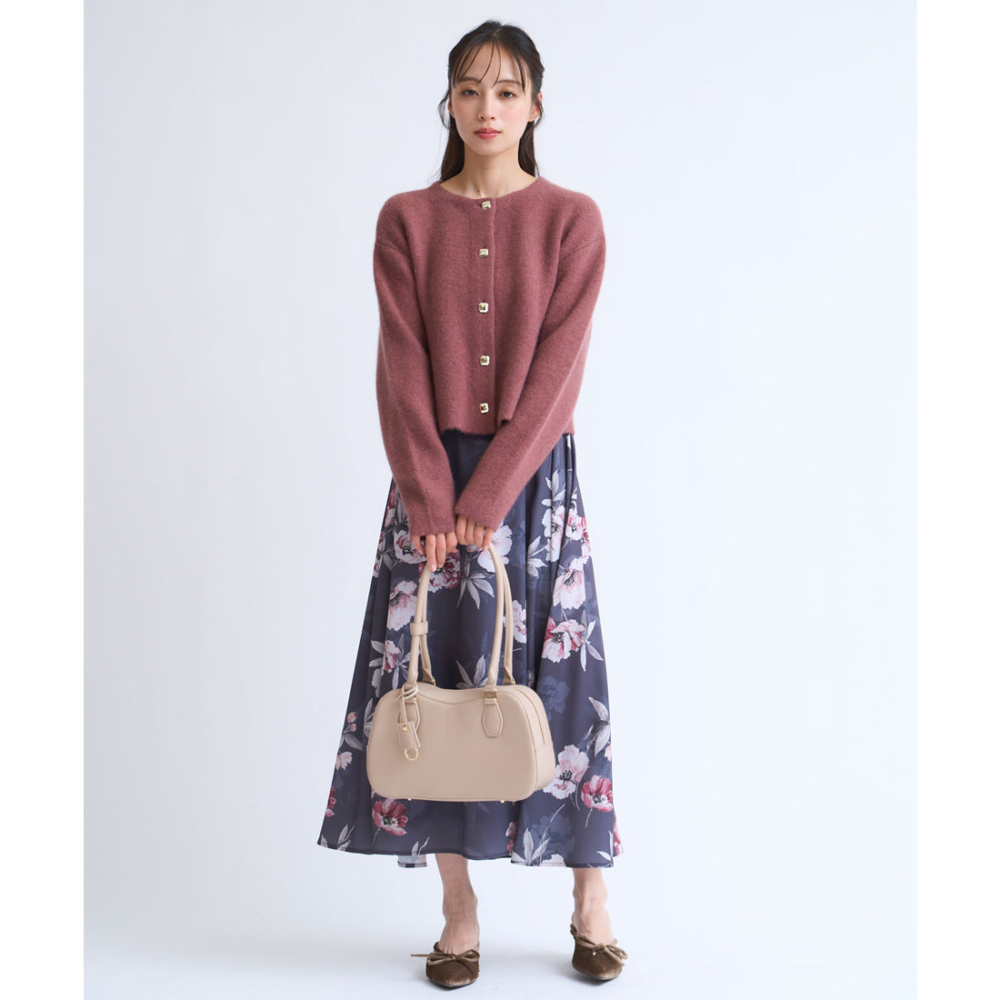 ノエラ NOELA  カーブラインボストンバッグ （ベージュ） ベージュ