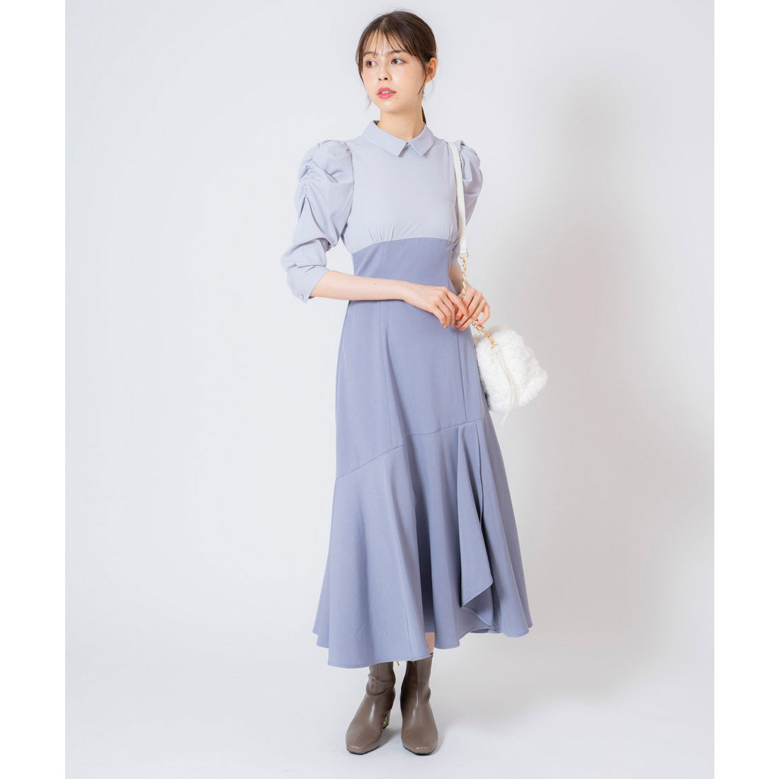 ノエラ Noela ストレッチロゴショートブーツ （グレー） グレー