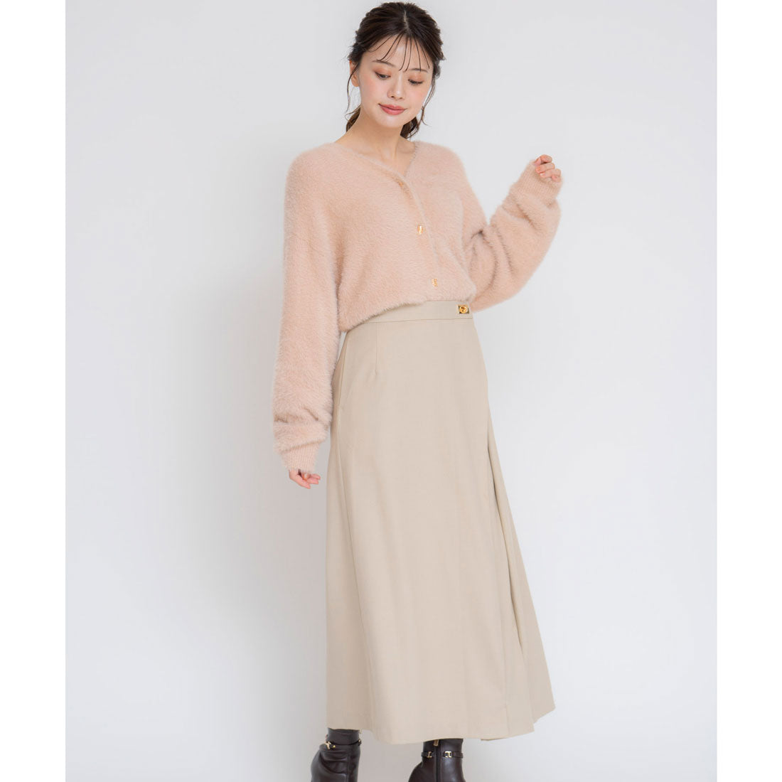 ノエラ NOELA ゴールドポイントタックスカート （ベージュ） ベージュ