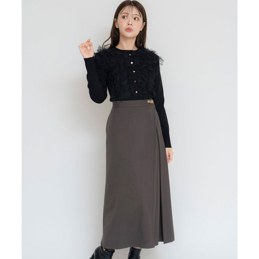 ノエラ Noela ゴールドポイントタックスカート （チャ） チャ