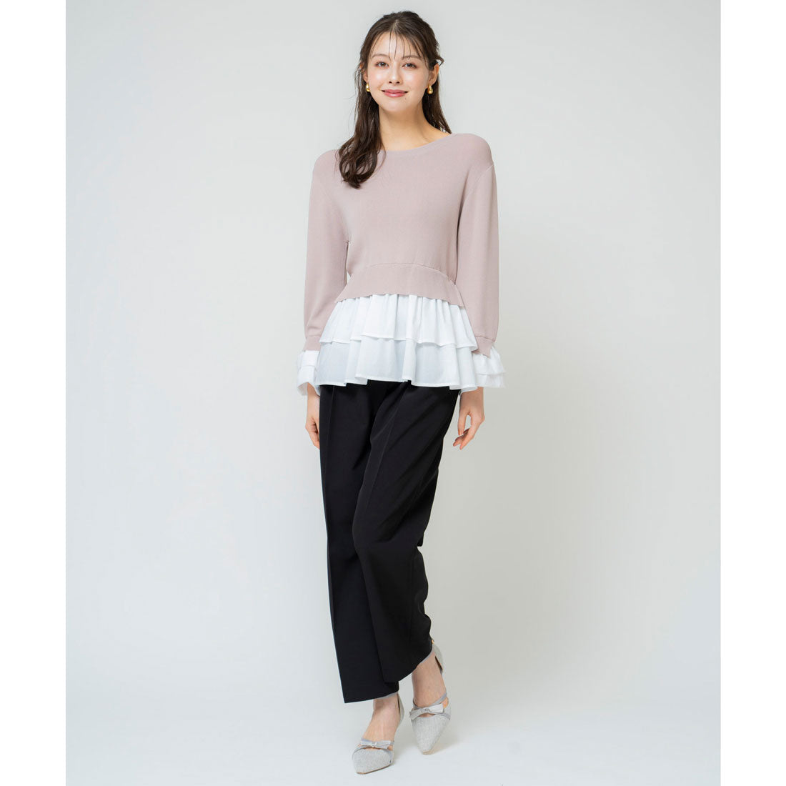 ノエラ NOELA サス付きタックパンツ （ブラック） ブラック