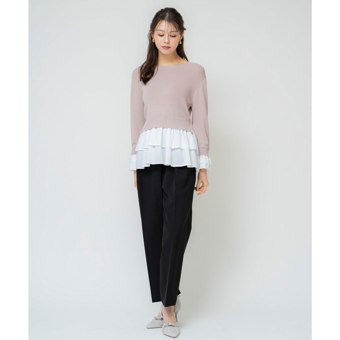 ノエラ NOELA サス付きタックパンツ （ブラック） ブラック