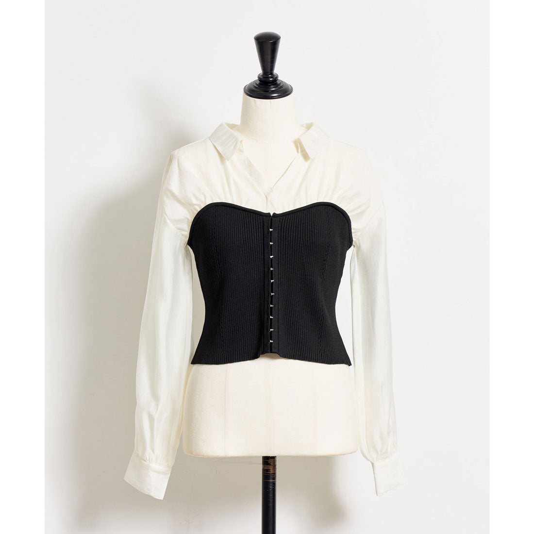 ノエラ NOELA シャツドッキングビスチェニット （ブラック） ブラック