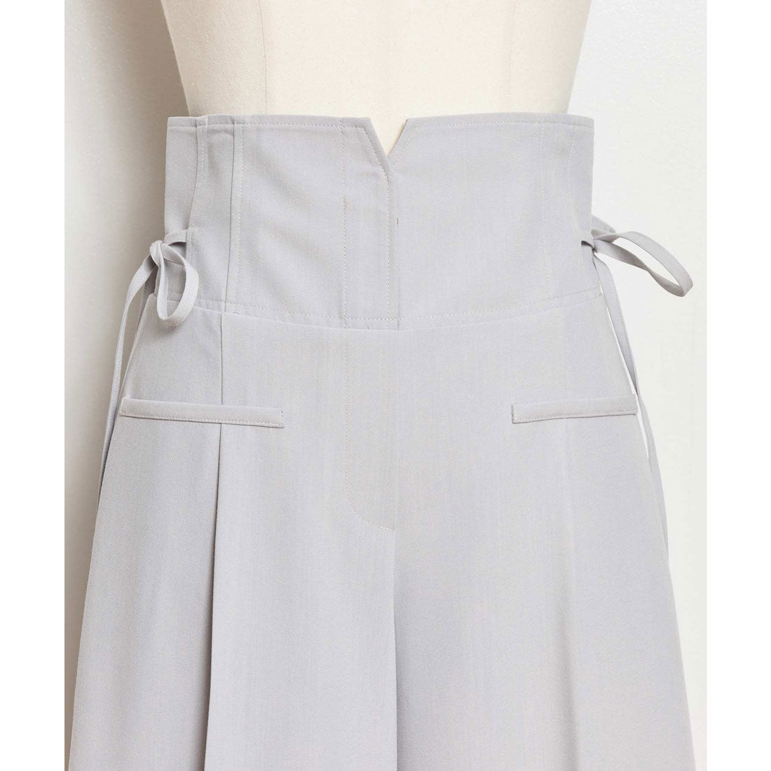 ノエラ NOELA サイドリボンワイドパンツ （グレー） グレー