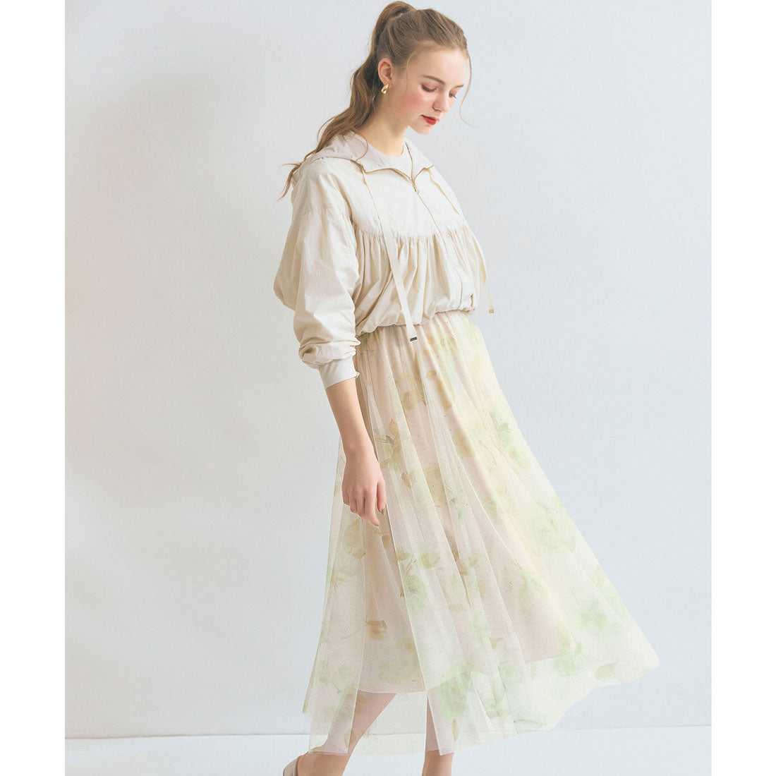 ノエラ Noela フラワースタッズチュールスカート （イエロー） イエロー